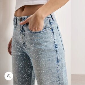 Good American Light Blue Jeans with Silver Studs